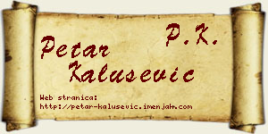 Petar Kalušević vizit kartica